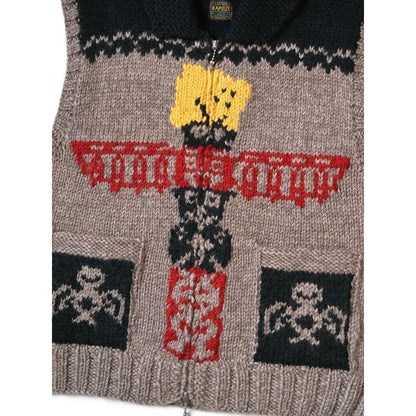 Kapital Hand Knit Peckish Totem Pole Zip Vest