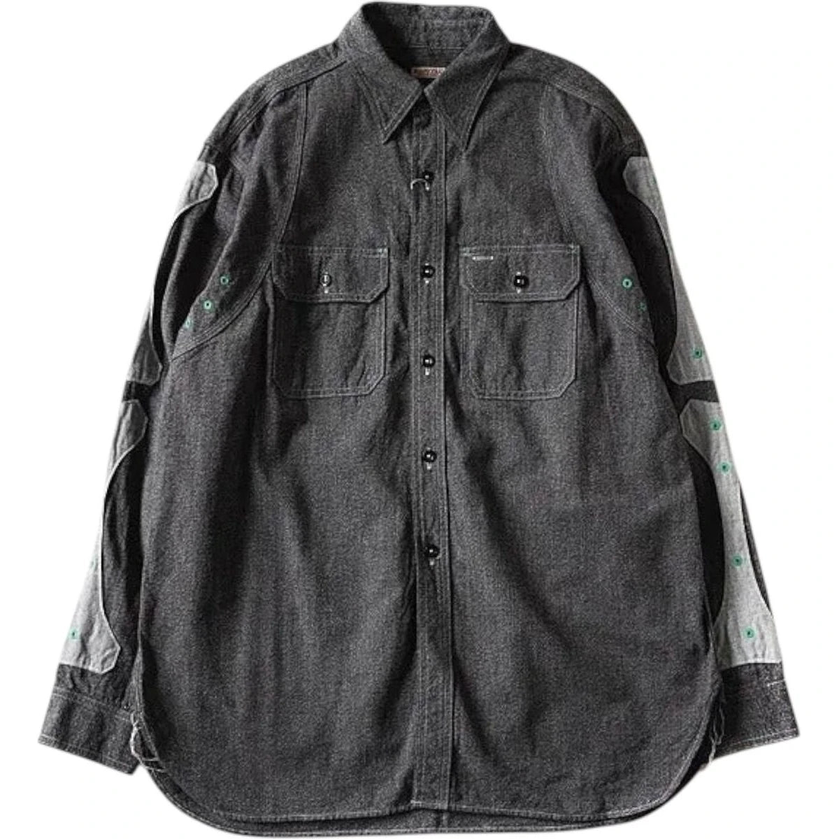 Kapital Heather Chambray 2Tone Bone Patch Ventilator Work Shirt