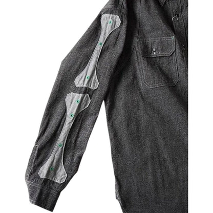Kapital Heather Chambray 2Tone Bone Patch Ventilator Work Shirt