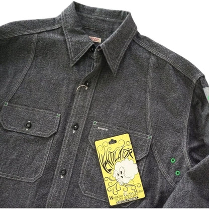 Kapital Heather Chambray 2Tone Bone Patch Ventilator Work Shirt