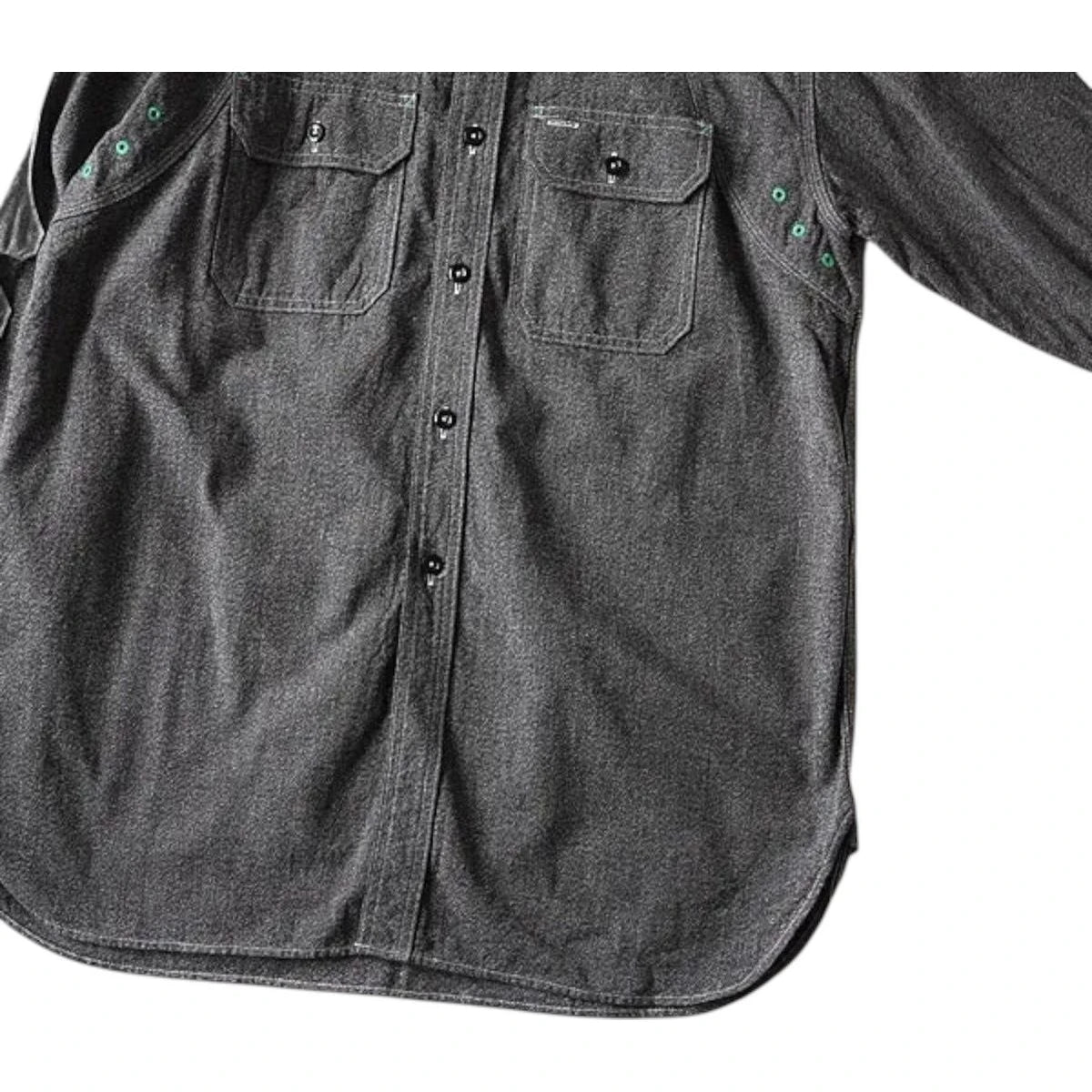 Kapital Heather Chambray 2Tone Bone Patch Ventilator Work Shirt
