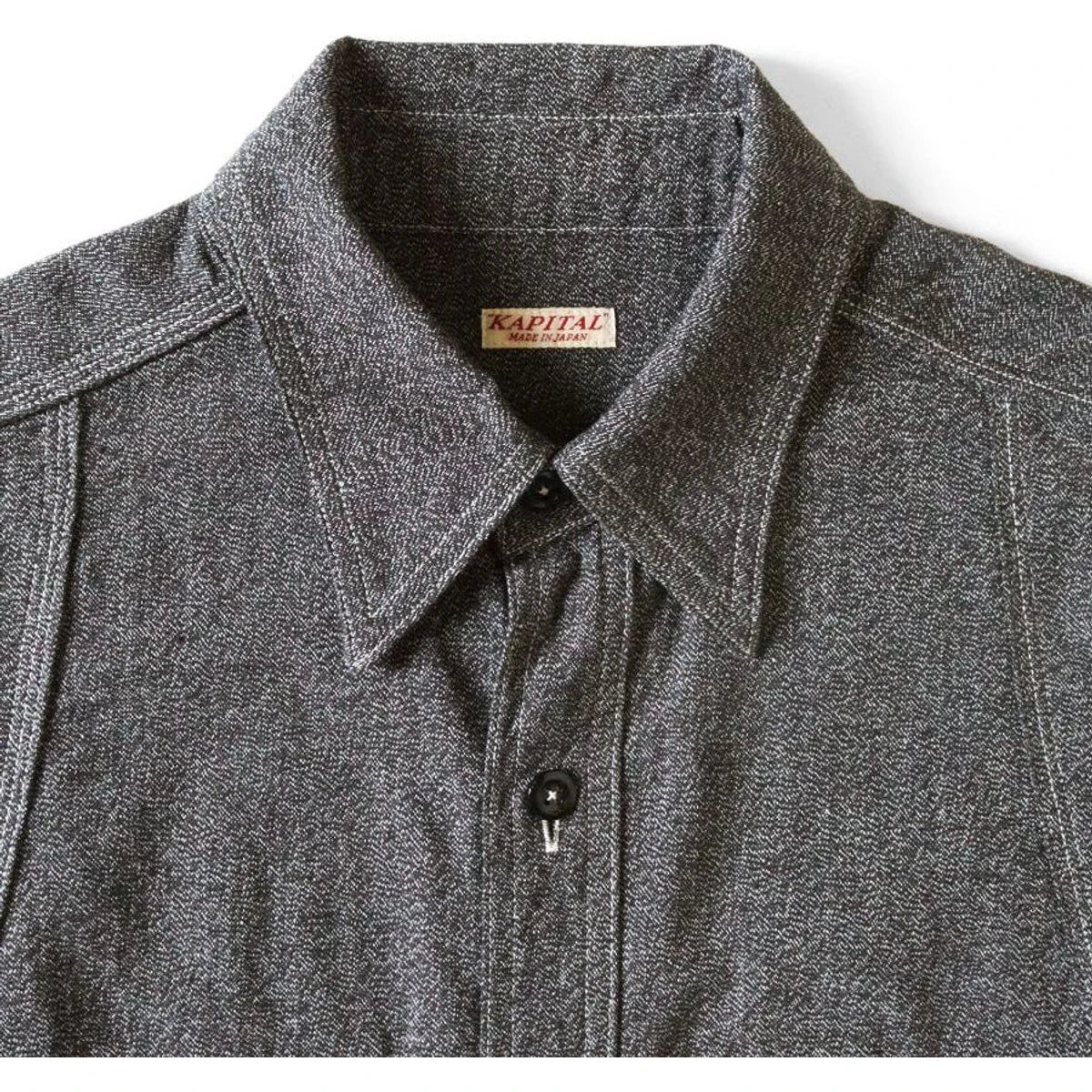 Kapital Heather Chambray Bone Patch Ventilator Work Shirt