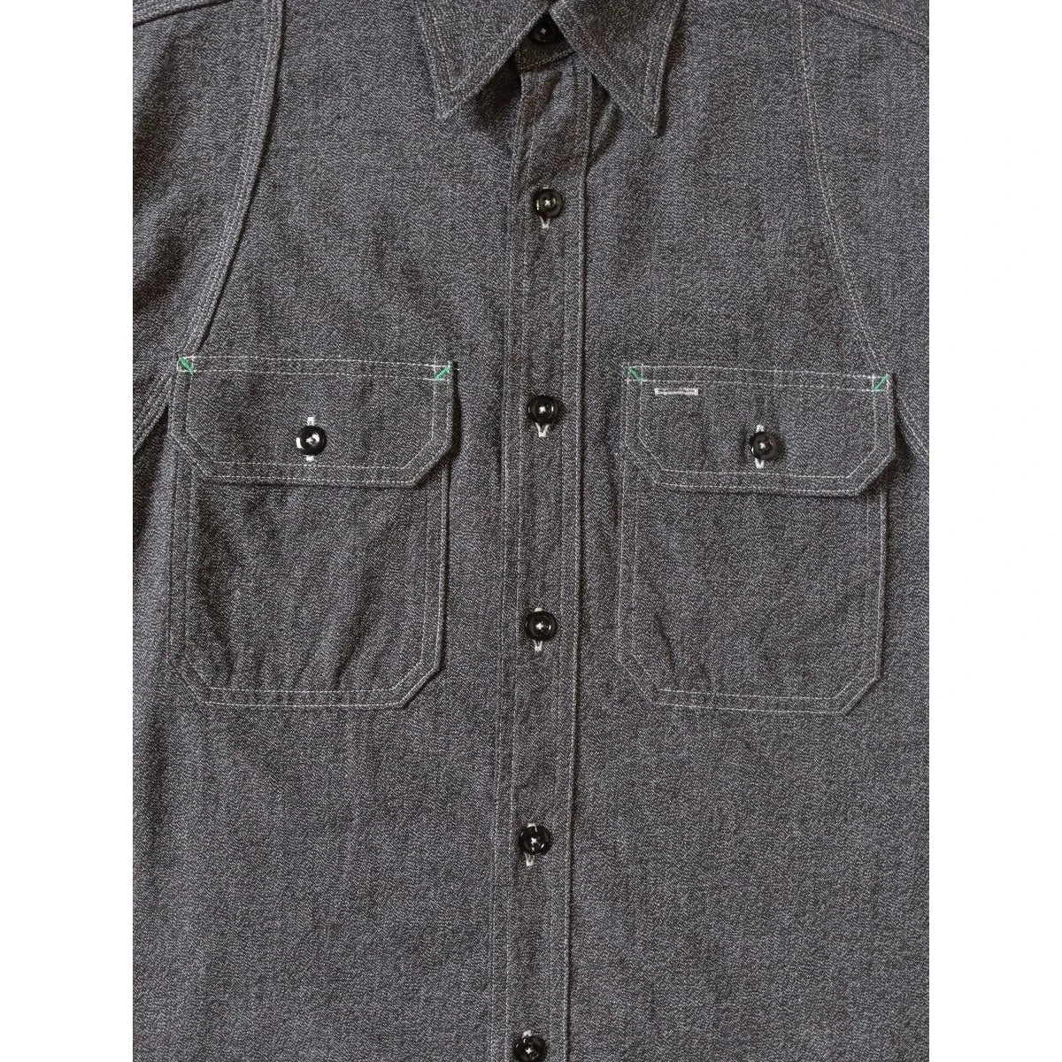 Kapital Heather Chambray Bone Patch Ventilator Work Shirt