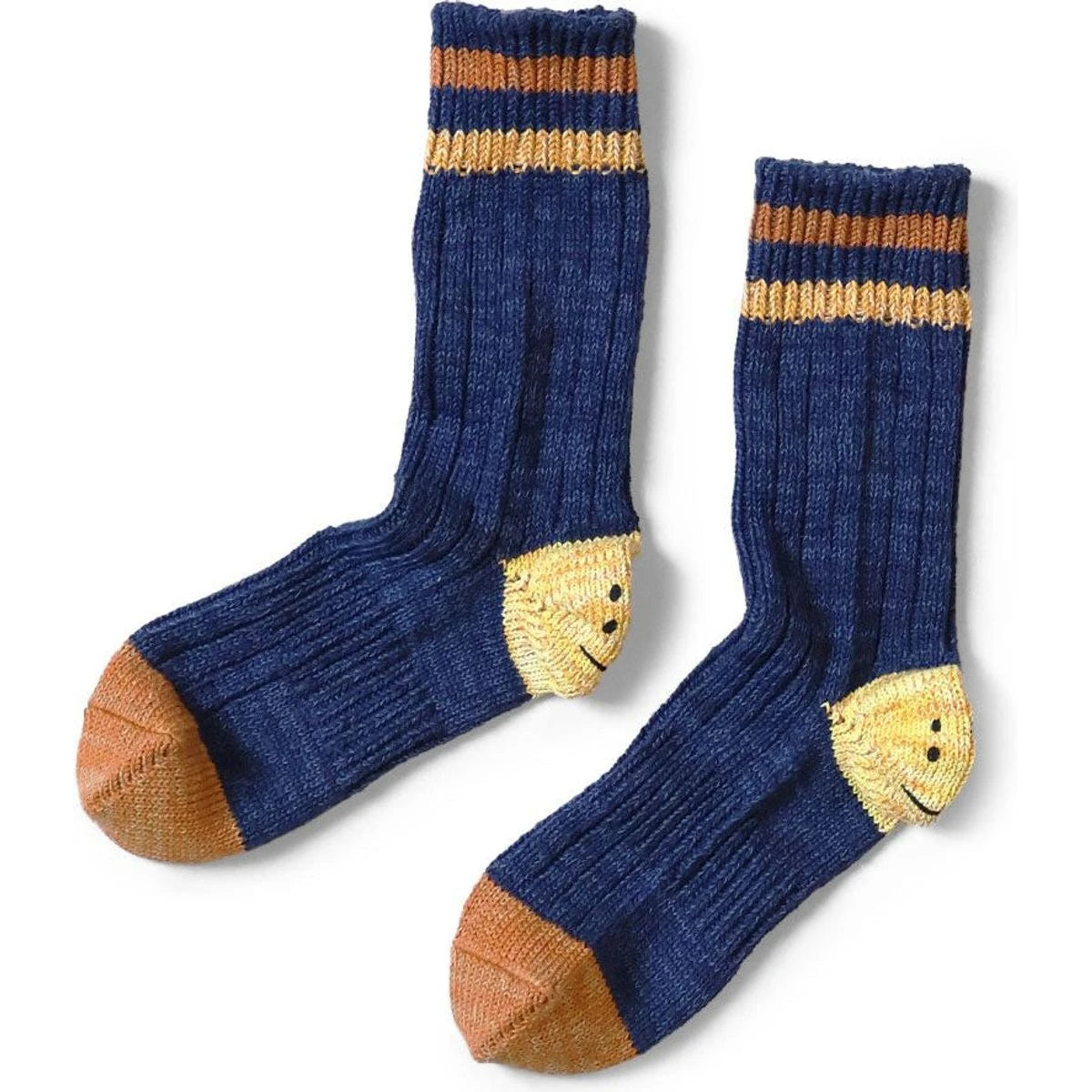 Kapital Heather Ivy Rainbowy Happy Heel Smile Socks