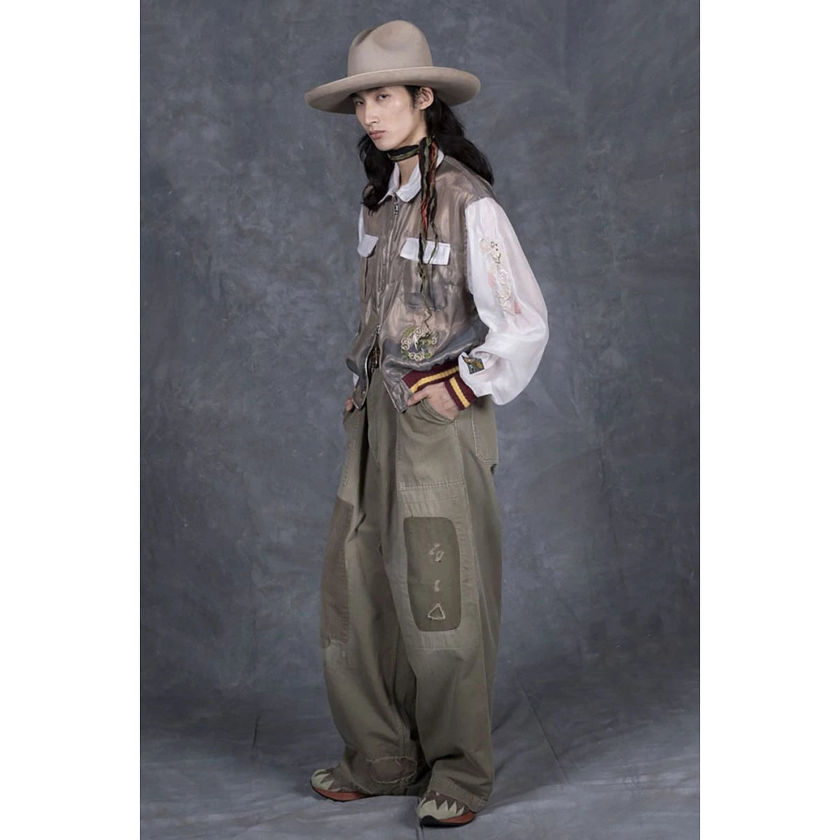 Kapital Herringbone Fatigue Baggy Pants (Rushfield Remake)