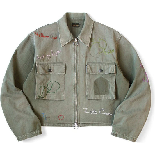 Kapital Herringbone Hunter Drizzler Jacket (Memorial Embroidery Model)