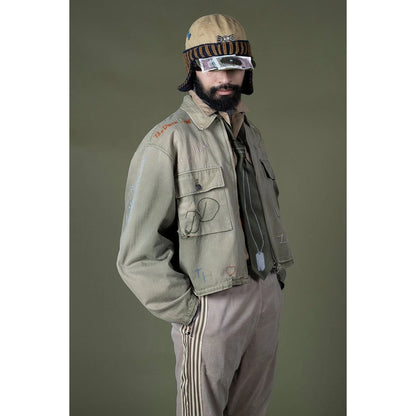 Kapital Herringbone Hunter Drizzler Jacket (Memorial Embroidery Model)