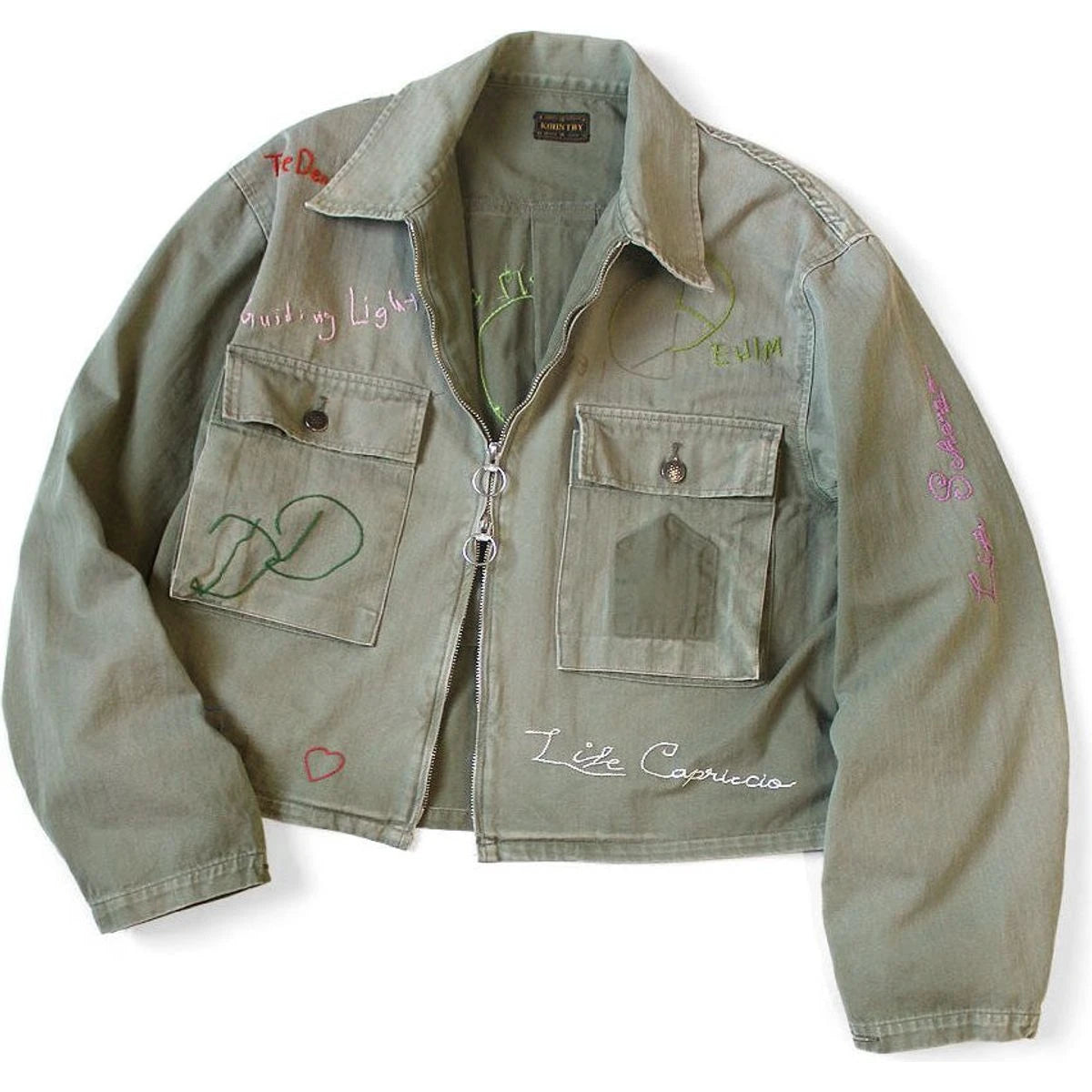 Kapital Herringbone Hunter Drizzler Jacket (Memorial Embroidery Model)