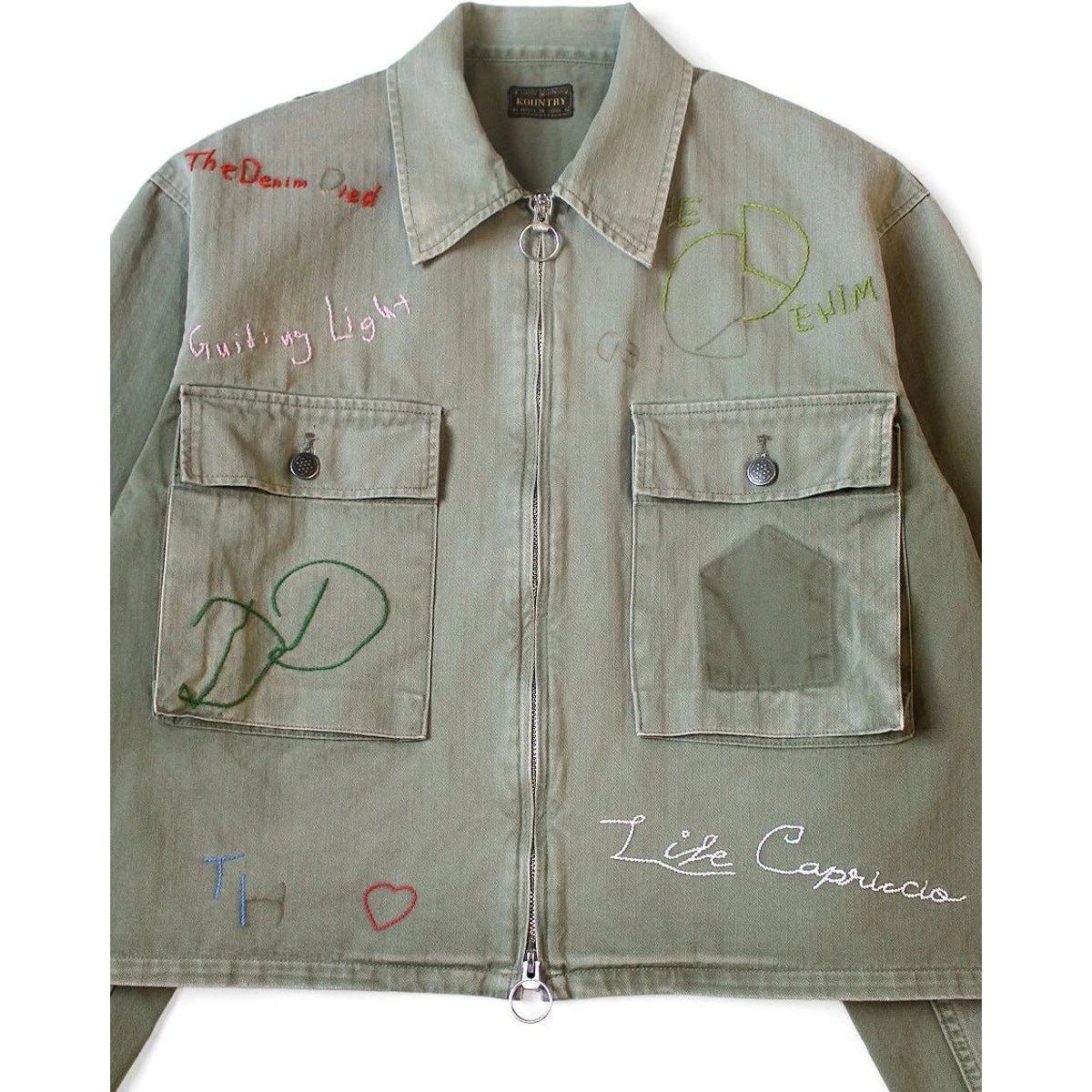 Kapital Herringbone Hunter Drizzler Jacket (Memorial Embroidery Model)