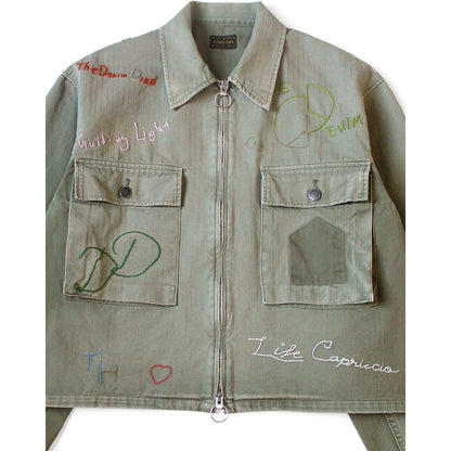 Kapital Herringbone Hunter Drizzler Jacket (Memorial Embroidery Model)