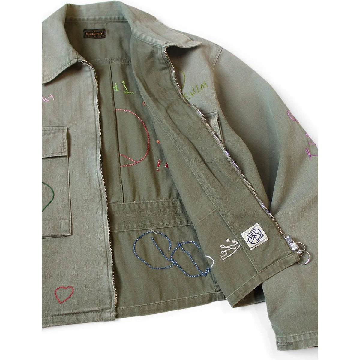 Kapital Herringbone Hunter Drizzler Jacket (Memorial Embroidery Model)