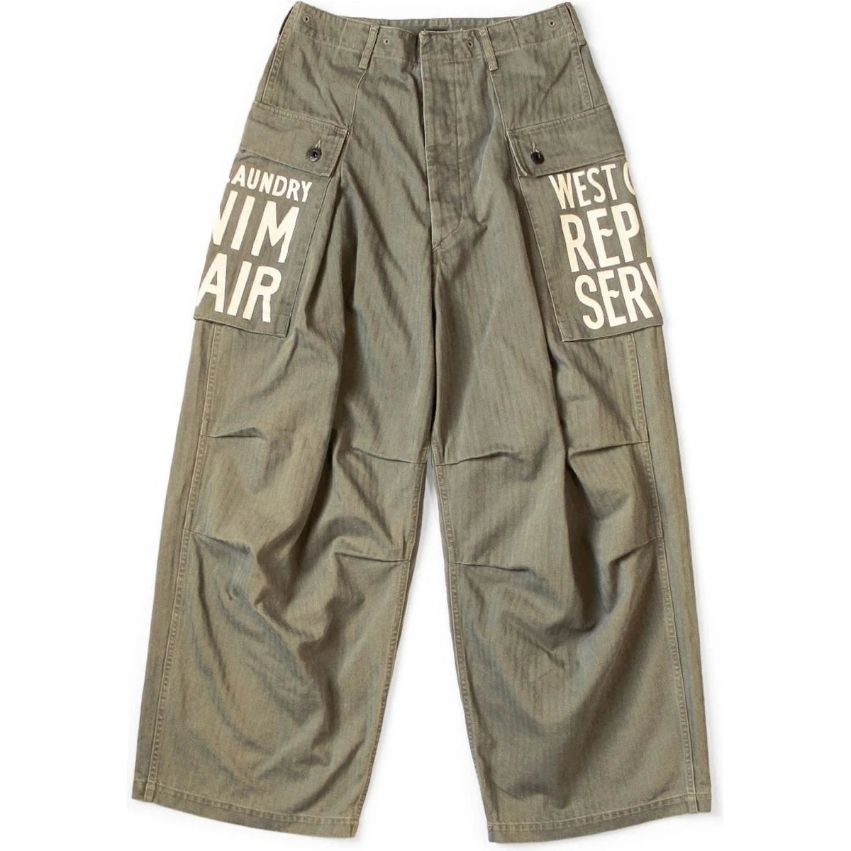 Kapital Herringbone Jumbo Monkey Pants (Factory Repair Print & Embroidery)