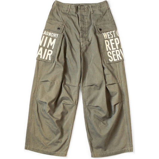 Kapital Herringbone Jumbo Monkey Pants (Factory Repair Print & Embroidery)