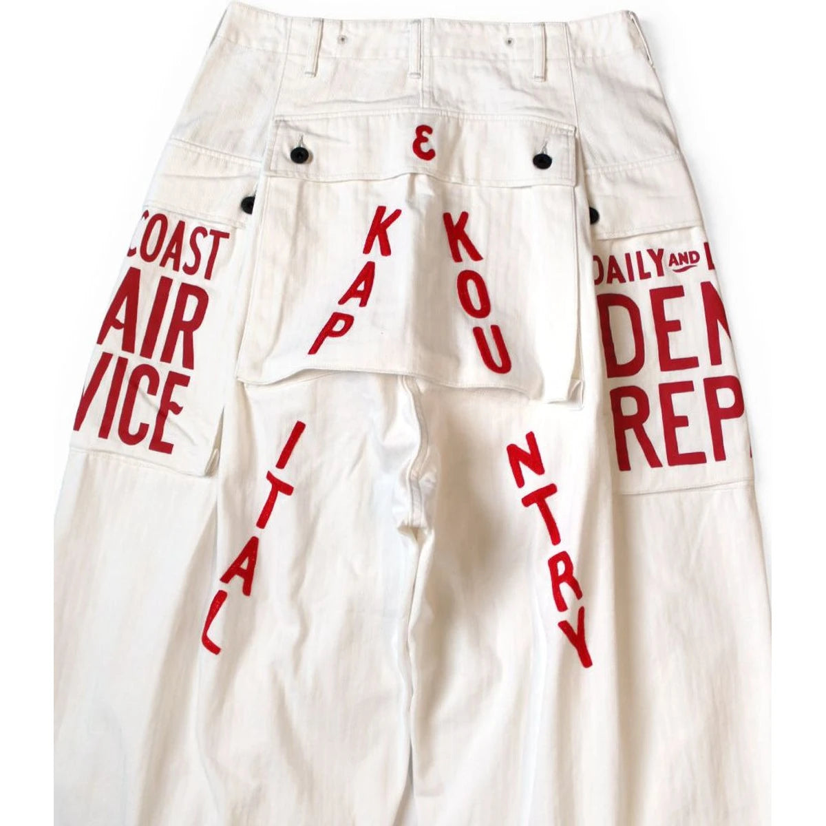 Kapital Herringbone Jumbo Monkey Pants (Factory Repair Print & Embroidery)
