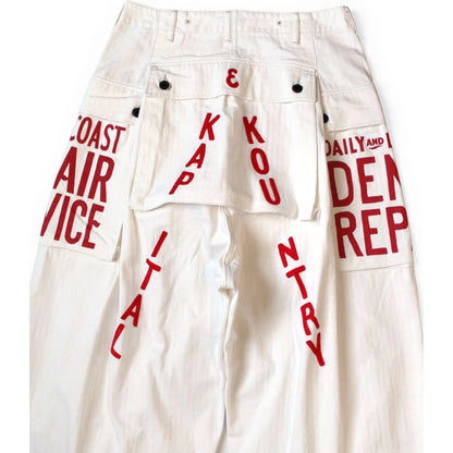 Kapital Herringbone Jumbo Monkey Pants (Factory Repair Print & Embroidery)
