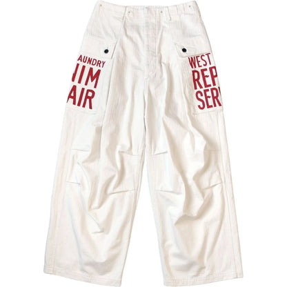 Kapital Herringbone Jumbo Monkey Pants (Factory Repair Print & Embroidery)