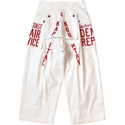 Kapital Herringbone Jumbo Monkey Pants (Factory Repair Print & Embroidery)