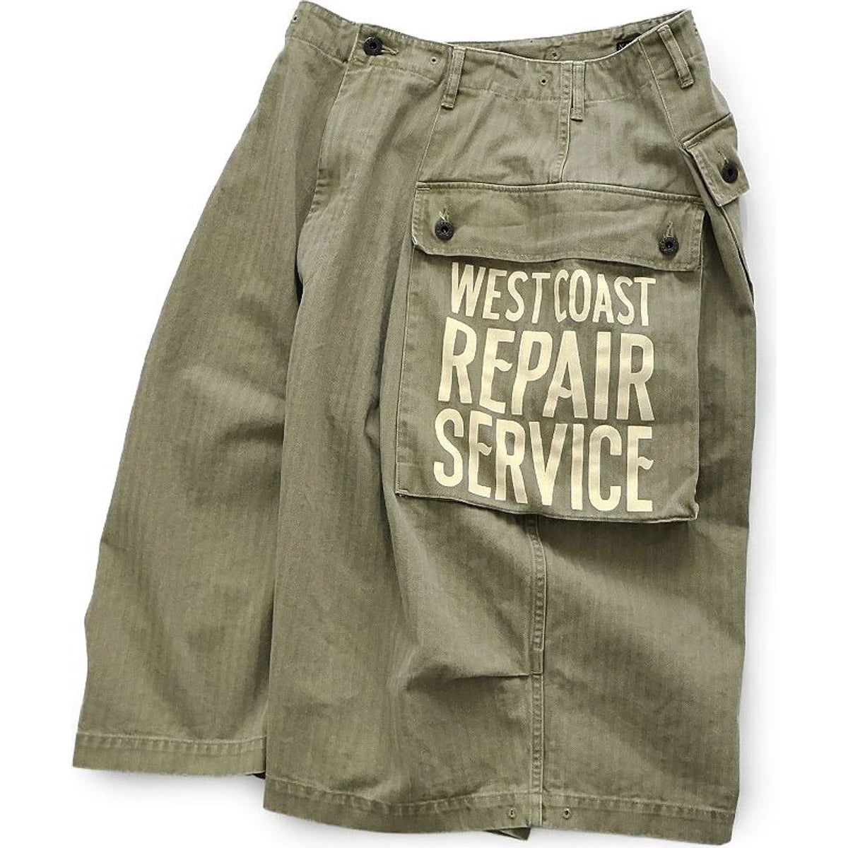 Kapital Herringbone Jumbo Monkey Shorts (Factory Repair Detail & Embroidery)