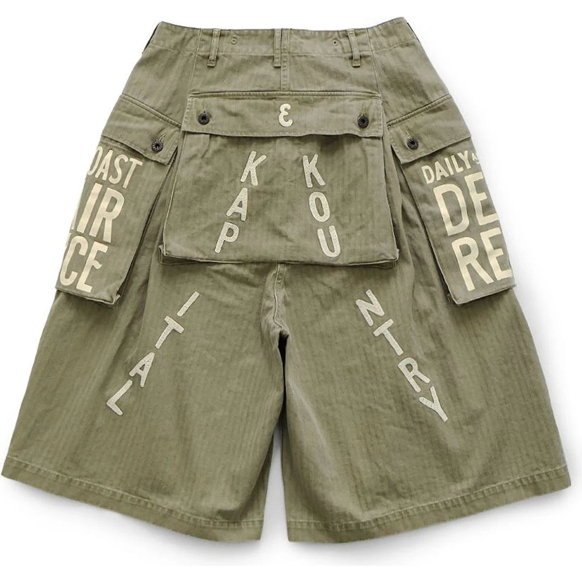 Kapital Herringbone Jumbo Monkey Shorts (Factory Repair Detail & Embroidery)