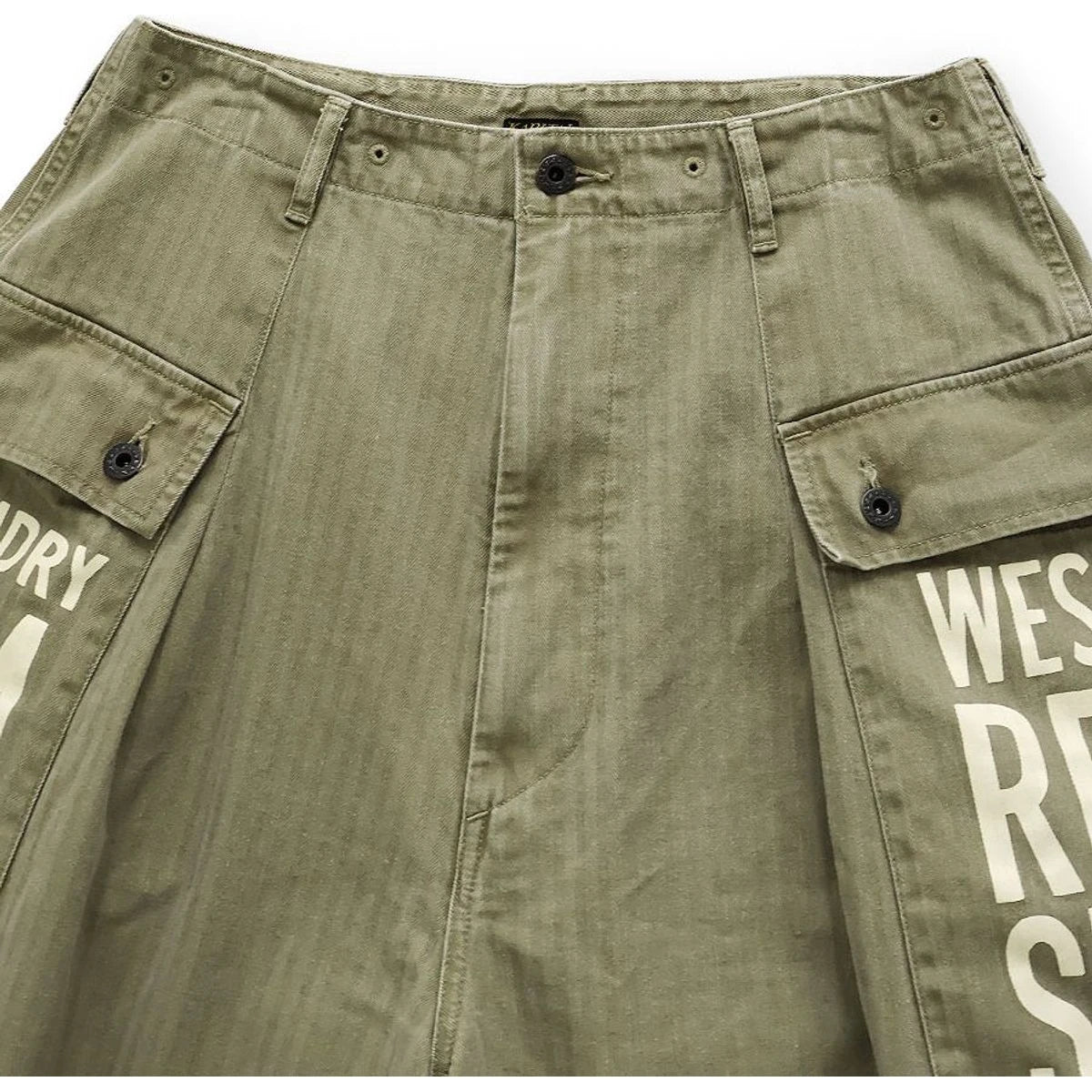 Kapital Herringbone Jumbo Monkey Shorts (Factory Repair Detail & Embroidery)