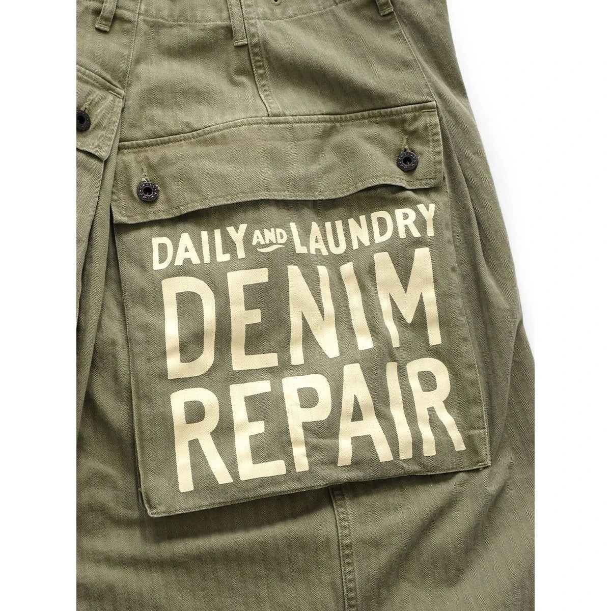 Kapital Herringbone Jumbo Monkey Shorts (Factory Repair Detail & Embroidery)