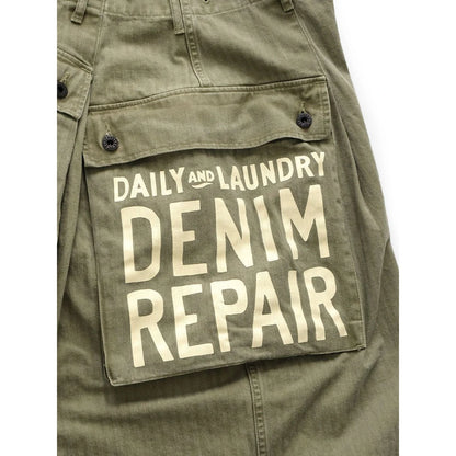 Kapital Herringbone Jumbo Monkey Shorts (Factory Repair Detail & Embroidery)