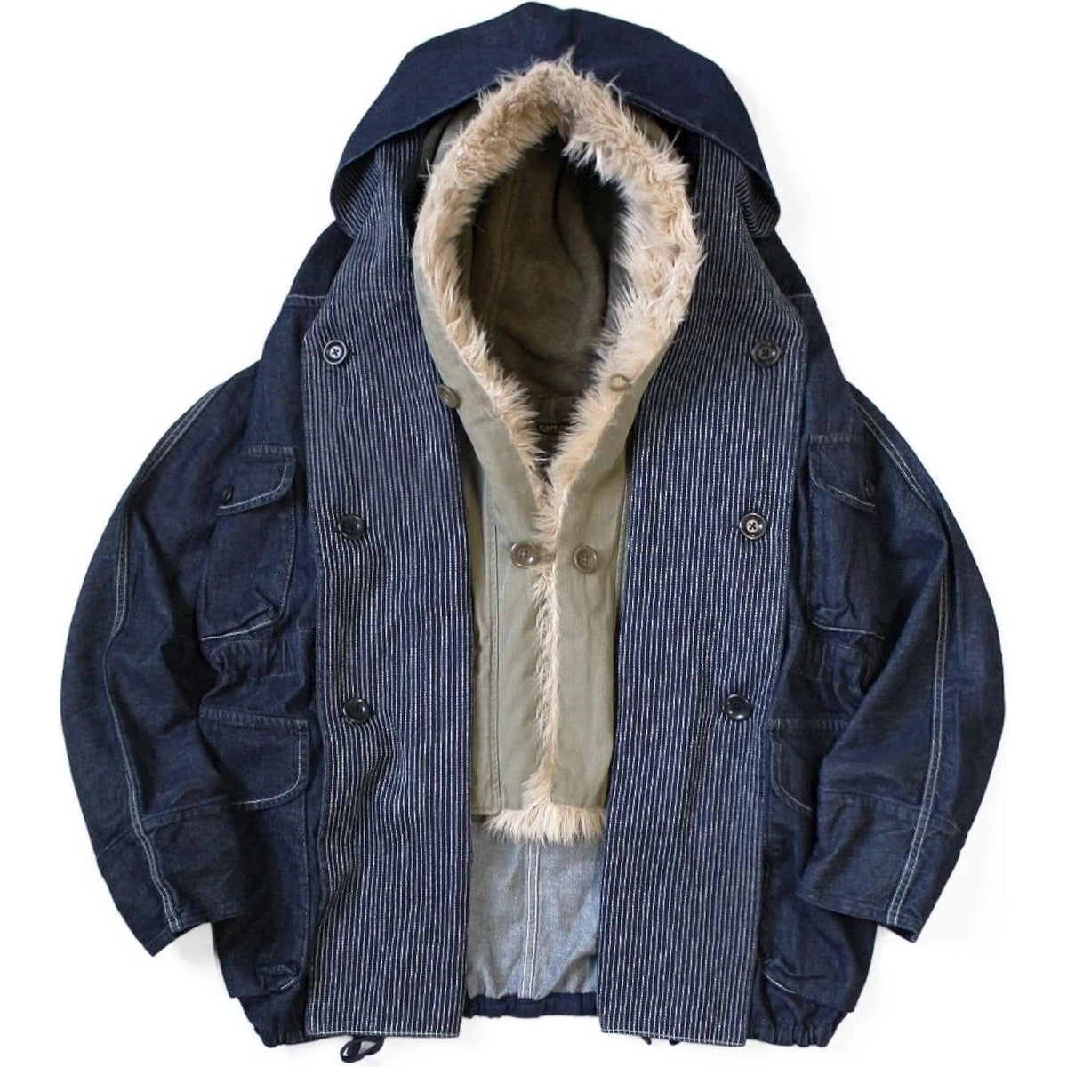 Kapital Herringbone Ring Coat Lining Hoodie