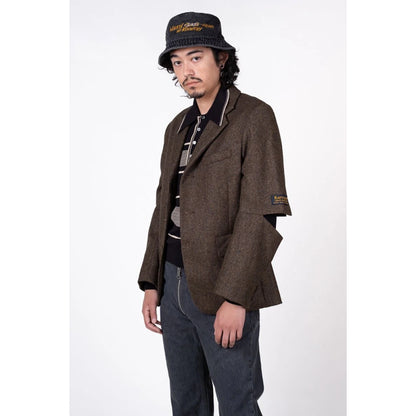 Kapital Herringbone Tweed Cutout Elbow Jacket