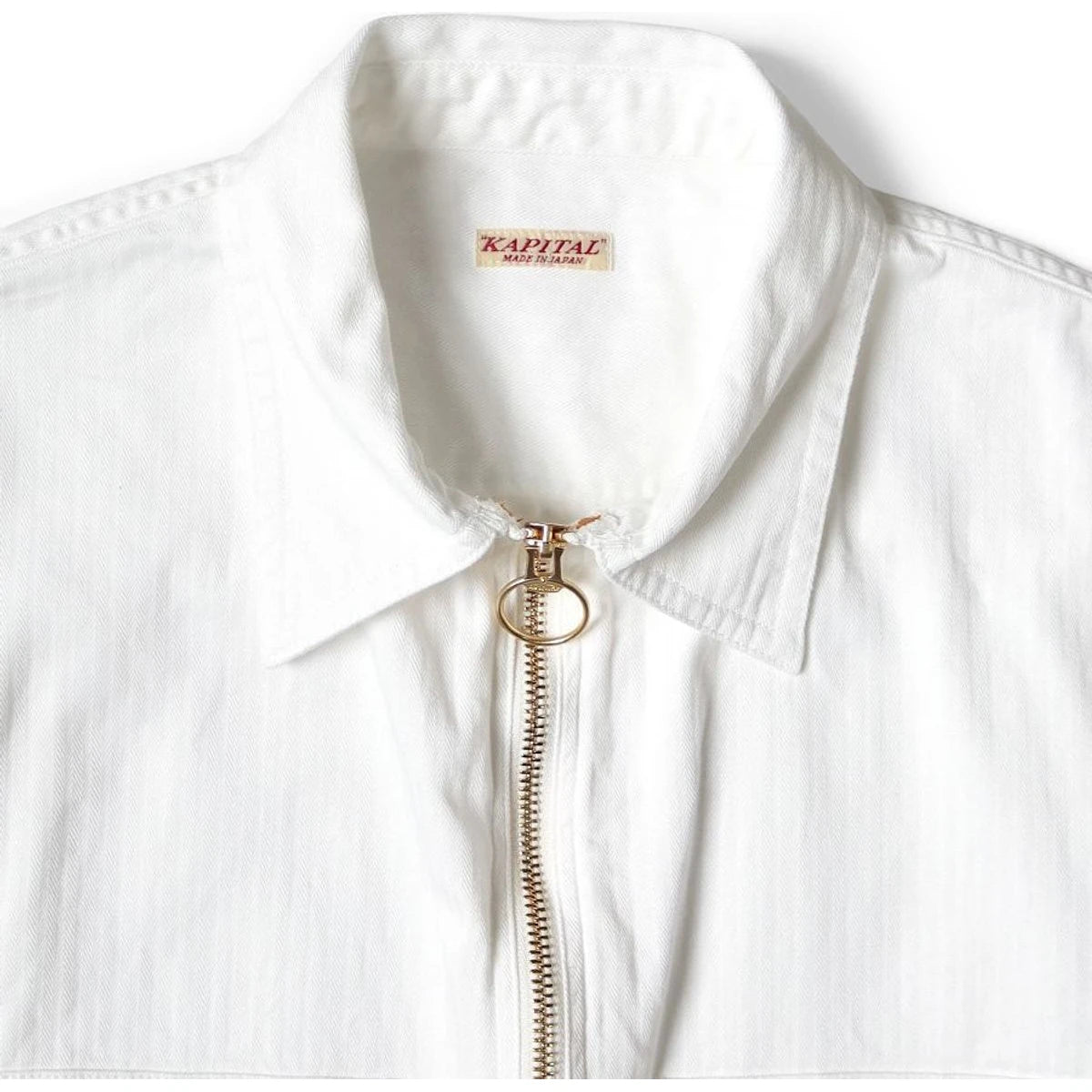 Kapital Herringbone Twill Sleeveless Zipper Work Shirt