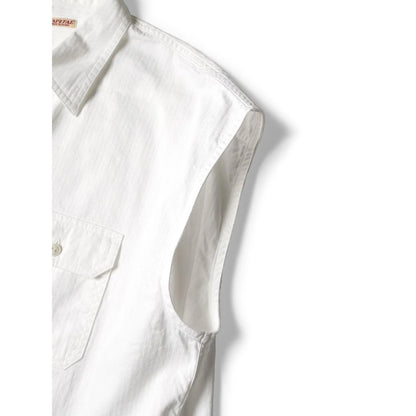 Kapital Herringbone Twill Sleeveless Zipper Work Shirt