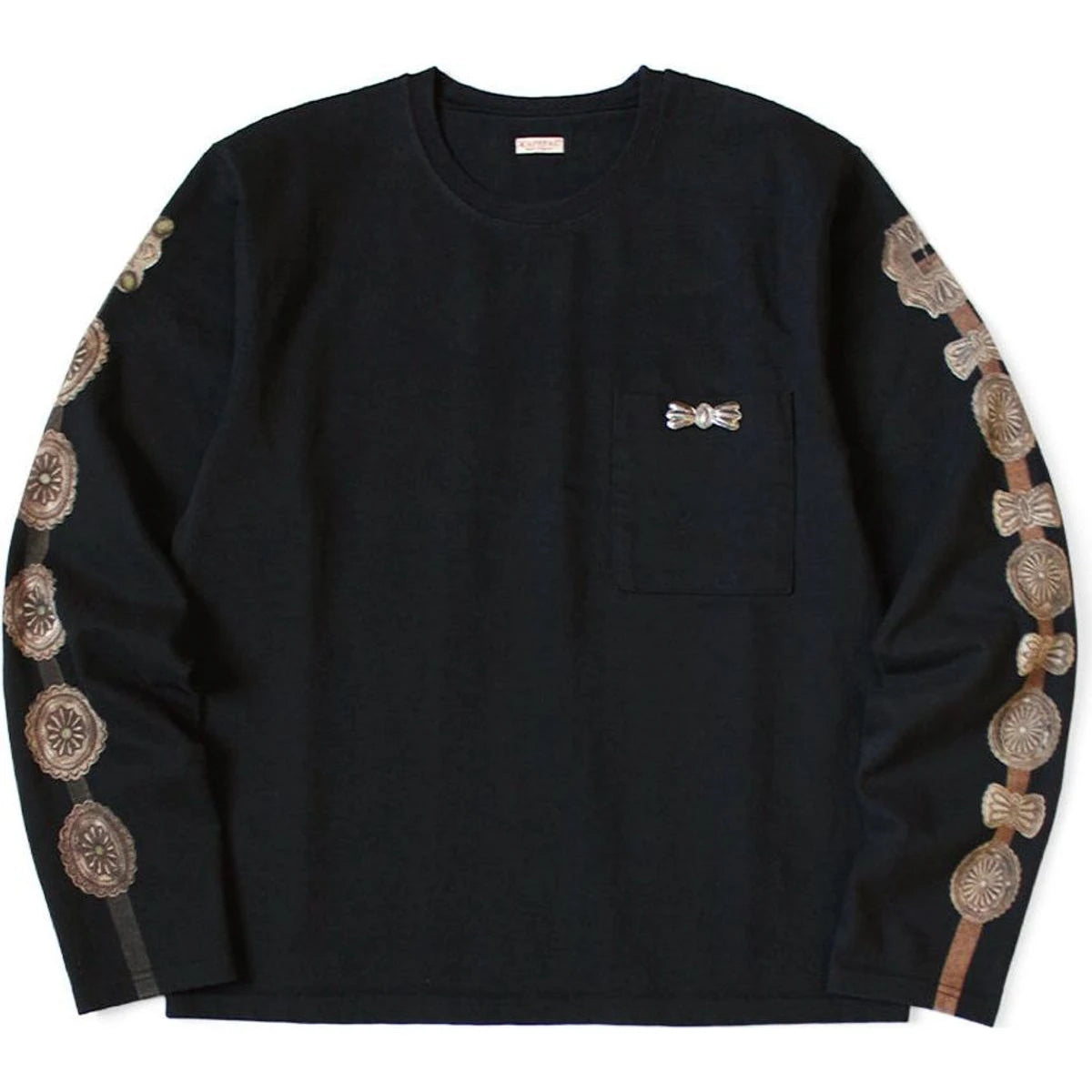 Kapital High-Density Jersey Crew Pocket Long Sleeve T-Shirt (Concho Belt Sleeve)