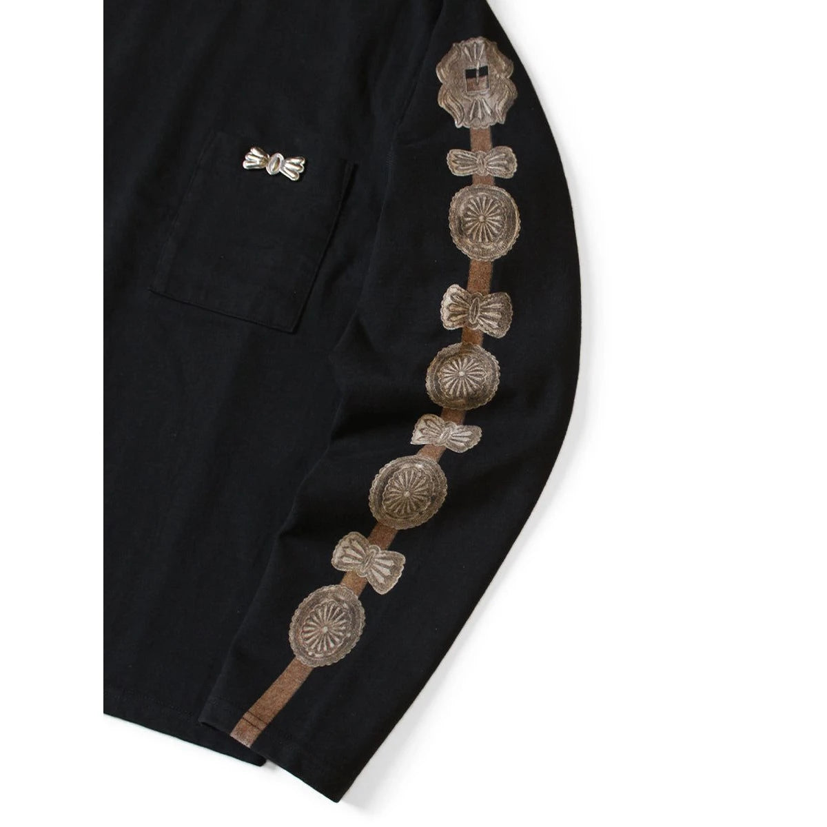 Kapital High-Density Jersey Crew Pocket Long Sleeve T-Shirt (Concho Belt Sleeve)
