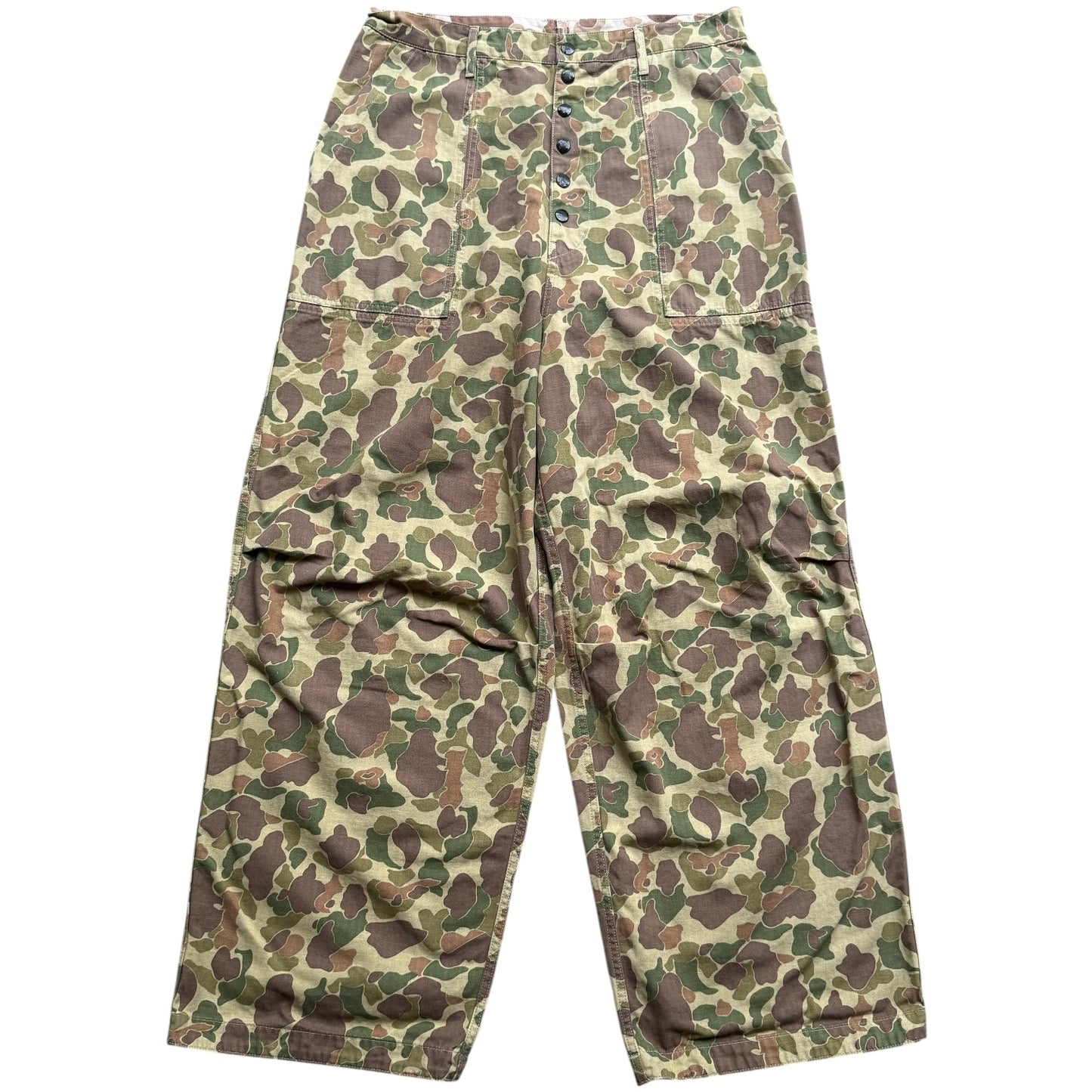 Kapital Hunter Camo Herringbone Reversible Fatigue Baggy Pants