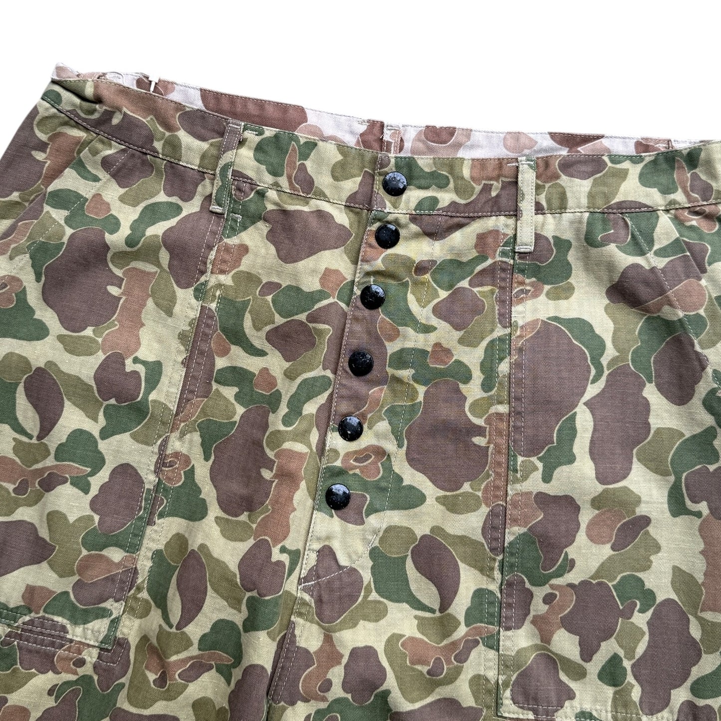 Kapital Hunter Camo Herringbone Reversible Fatigue Baggy Pants