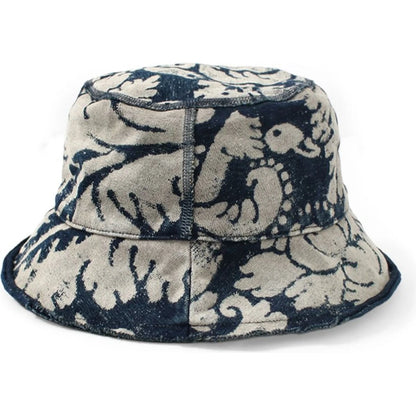 Kapital IDG Dense Jersey Damask Discharge Print Bucket Hat (Short Brim)