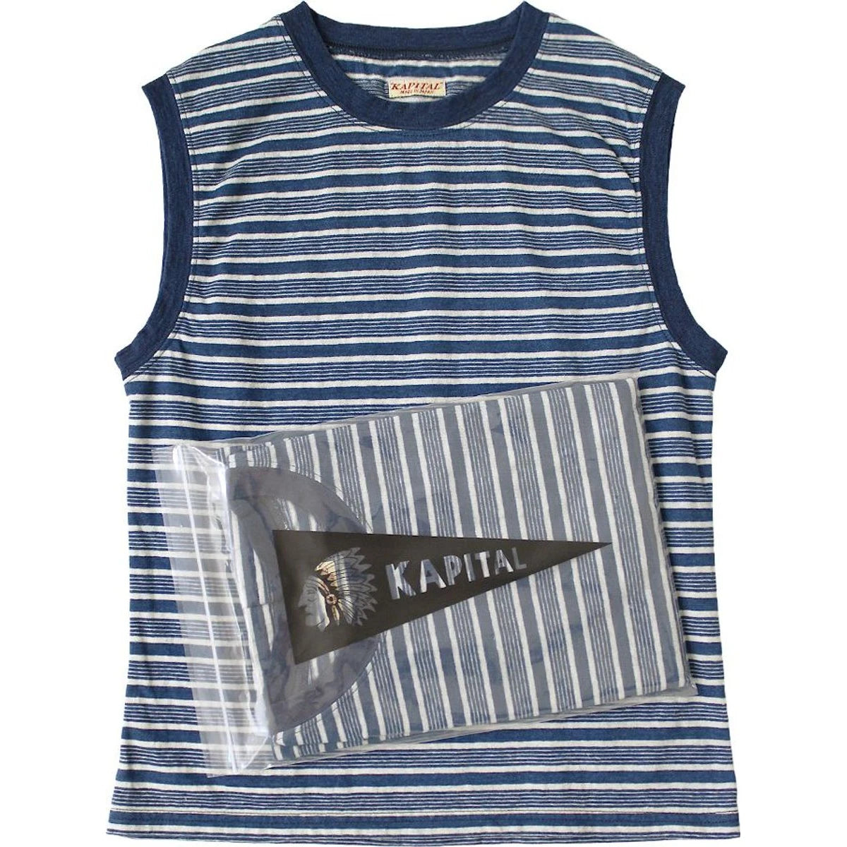 Kapital Idg Striped Jersey Sleeveless T Shirt