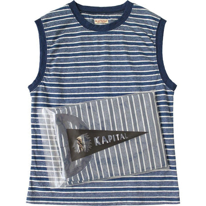 Kapital Idg Striped Jersey Sleeveless T Shirt