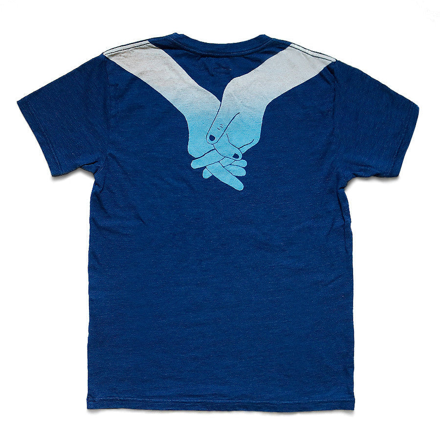 Kapital IDG Tenjiku Crew Tee (Blue Hands Discharge Printing Print)