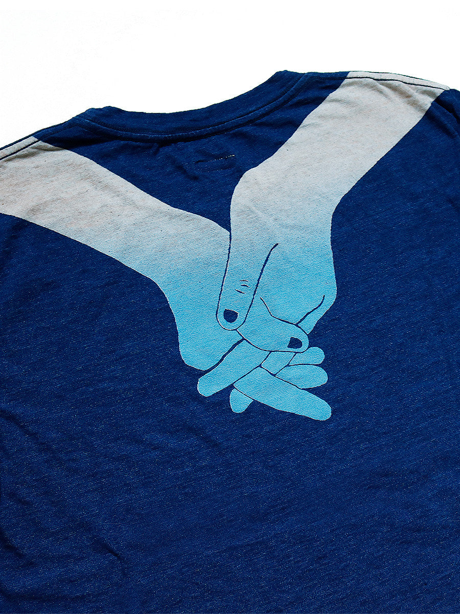Kapital IDG Tenjiku Crew Tee (Blue Hands Discharge Printing Print)