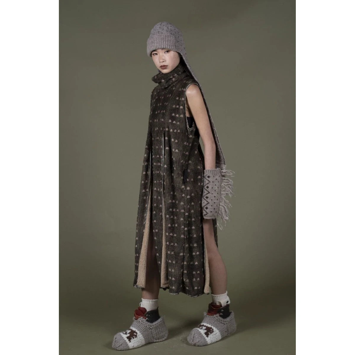 Kapital Iris Print Tsume-Shobu Fleece Lamp Dress