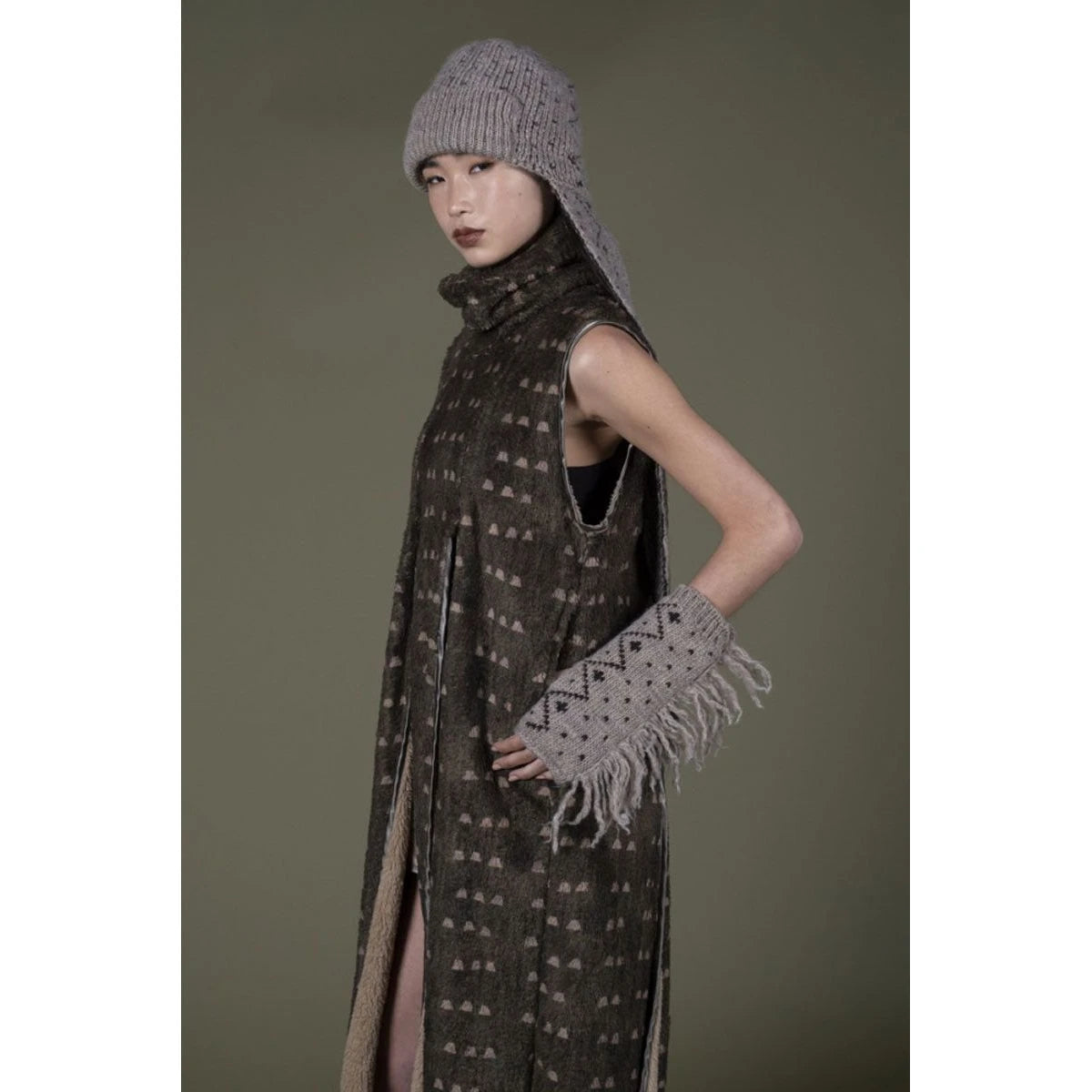 Kapital Iris Print Tsume-Shobu Fleece Lamp Dress