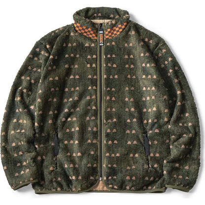 Kapital Iris Print Tsume-Shobu Fleece Zip Jacket