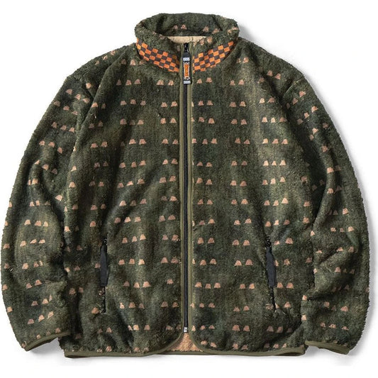 Kapital Iris Print Tsume-Shobu Fleece Zip Jacket
