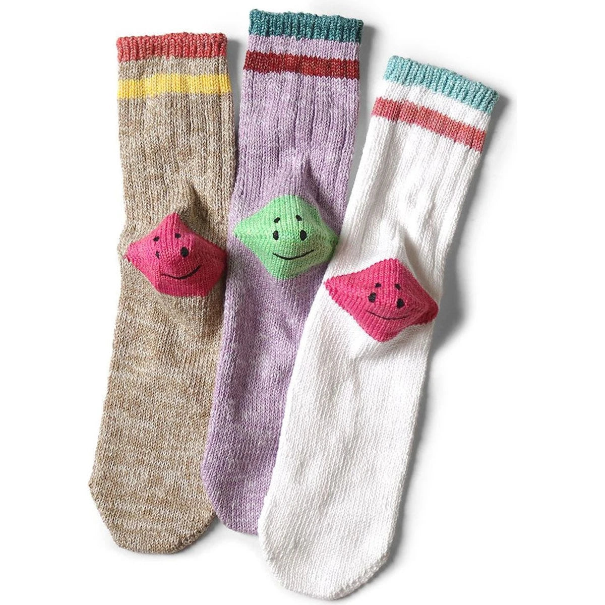 Kapital Ivy Rainbowy Smile Happy Heel Hold Socks