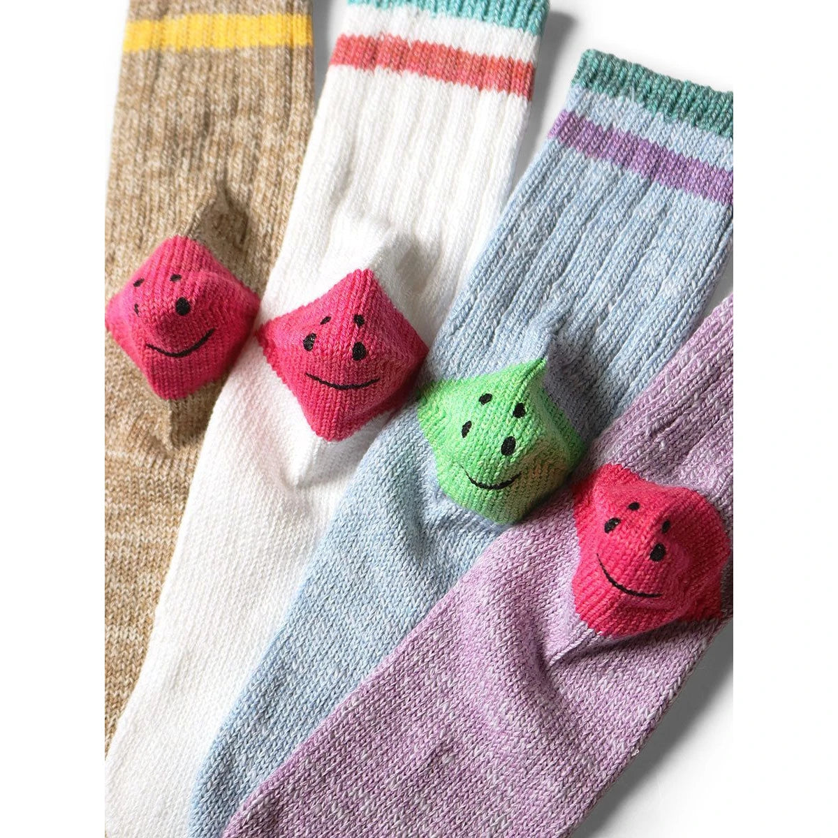 Kapital Ivy Rainbowy Smile Happy Heel Hold Socks