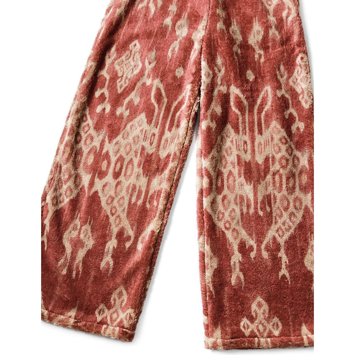 Kapital Java Kasuri Pattern Fleece Easy Straight Pants
