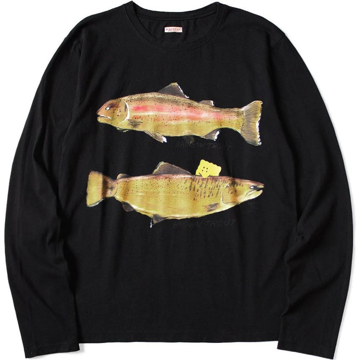 Kapital Jersey Crew Long Sleeve T-Shirt (2 Trout Peckish Rainbowy Print)
