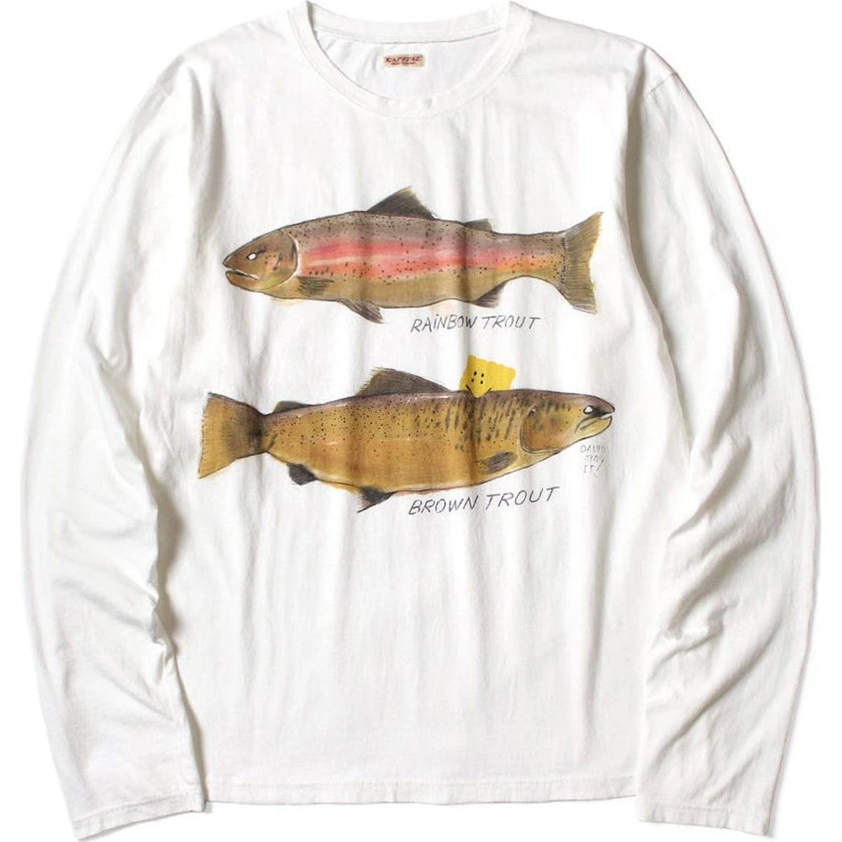 Kapital Jersey Crew Long Sleeve T-Shirt (2 Trout Peckish Rainbowy Print)