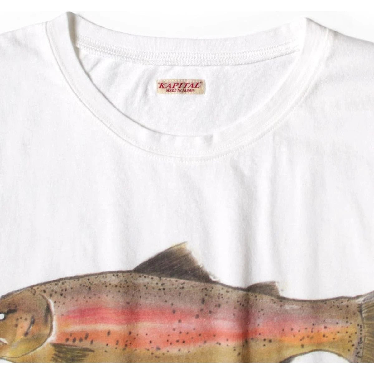 Kapital Jersey Crew Long Sleeve T-Shirt (2 Trout Peckish Rainbowy Print)
