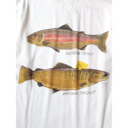 Kapital Jersey Crew Long Sleeve T-Shirt (2 Trout Peckish Rainbowy Print)